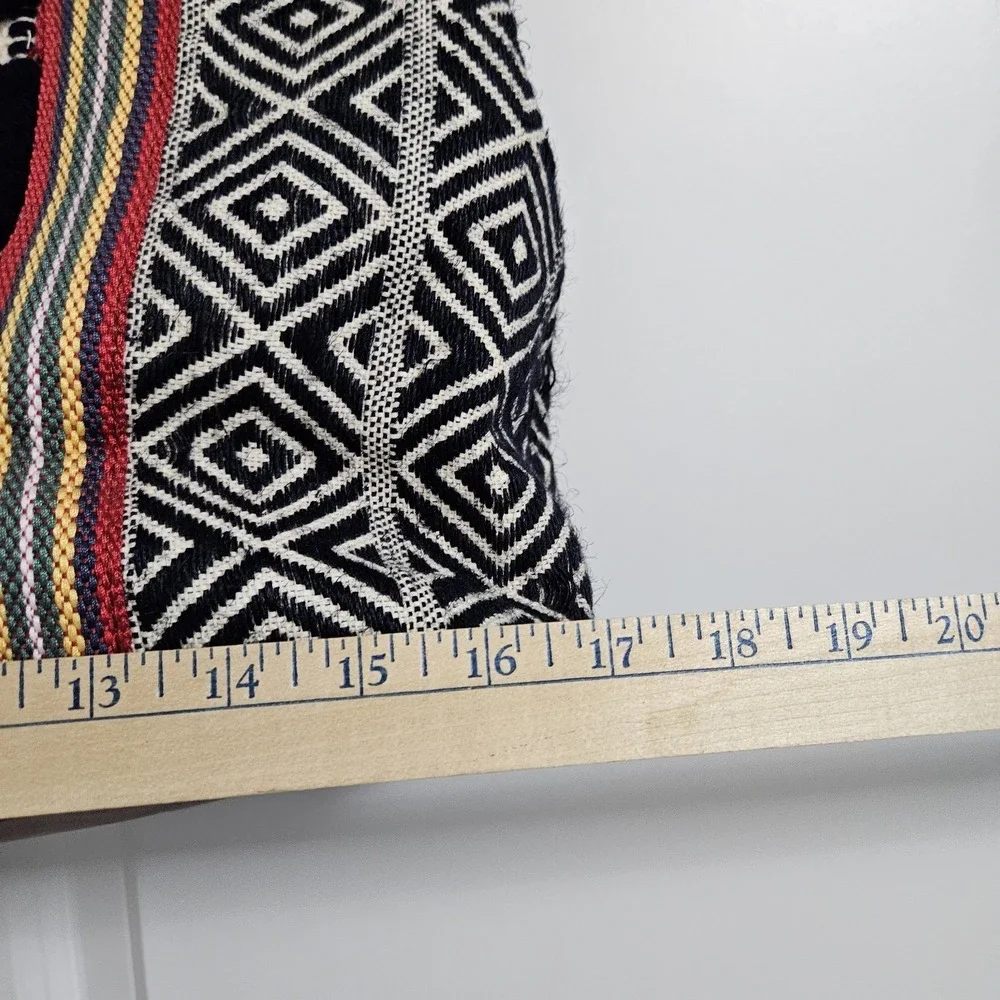 Boho Monday Collection Multi-Color Knit Cotton Leather Medium Tote‎ Shoulder Bag - Picture 4 of 7
